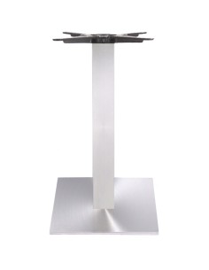 Brushed steel Table base Square 400mm Standard height | Stalwart DA-D002A