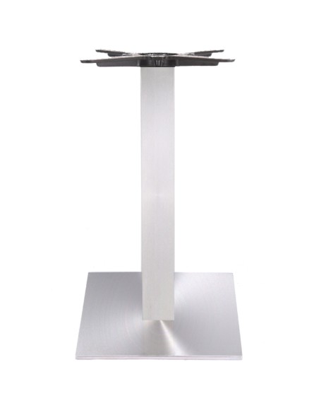 Brushed steel Table base Square 400mm Standard height | Stalwart DA-D002A