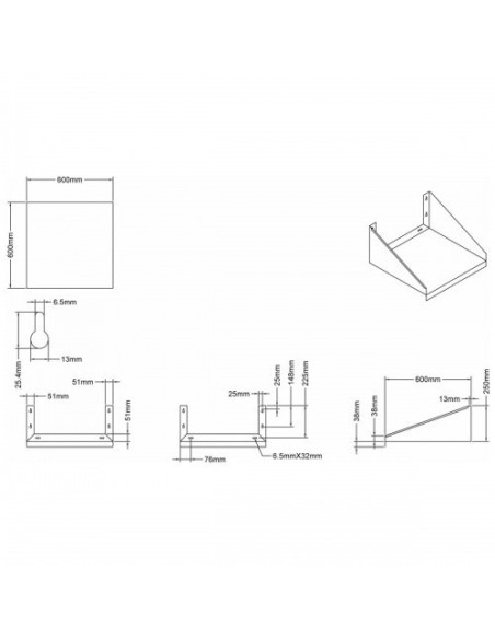 Microwave Shelf Stainless steel 600x600mm | DA-WMS600X600