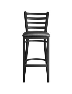 Black Barstool with Backrest &amp Vinyl Seat | Stalwart DA-GS697B 2