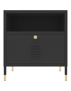 Metal Night Stand 1 Drawer 450x350x500mm Black | Stalwart DA-HMA03B