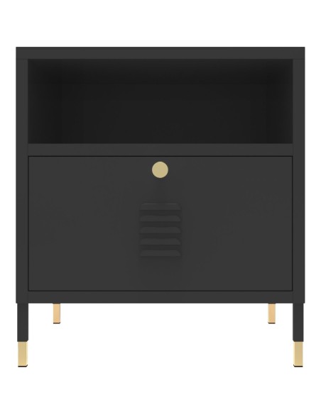 Metal Night Stand 1 Drawer 450x350x500mm Black | Stalwart DA-HMA03B