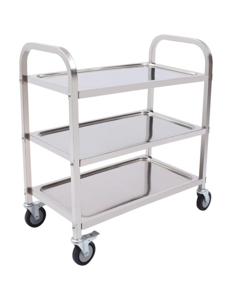 Commercial Serving/Service/Clearing Trolley Stainless steel 3 tier 750x400x835mm | Stalwart DA-19013