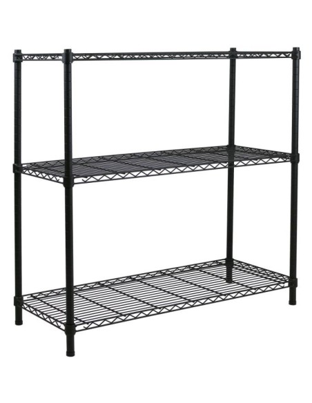 Commercial Shelving unit 3 tier 750kg Width 900mm Depth 450mm Black wire | Stalwart DA-AMJ304