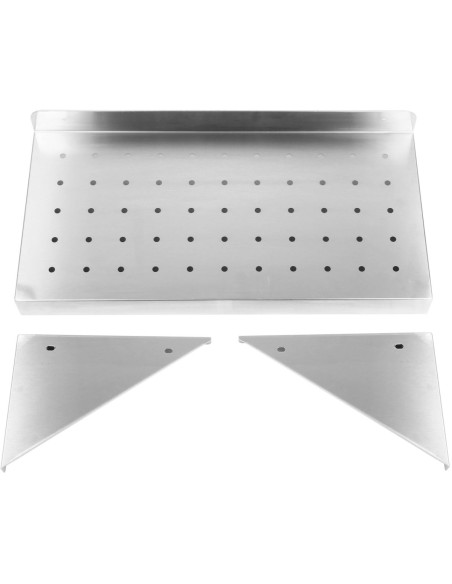 Wall Shelf Perforated 1 tier Stainless steel 1100x400x254mm | Stalwart DA-WSW40110P