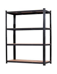 Industrial Shelving Unit Heavy duty 1600x600x1800mm 4 shelves 250 kg/shelf Black | Stalwart DA-KLT160P
