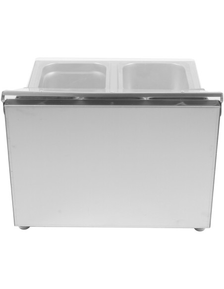 Commercial Condiment Holder including 4xGN1/6-100mm pans & fliptop lids | Stalwart DA-CHRLF04B1