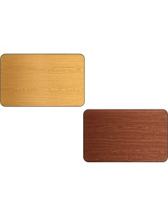 Laminated Rectangular Table top Reversible Walnut & Natural 48x30'' | DA-TT3048WN