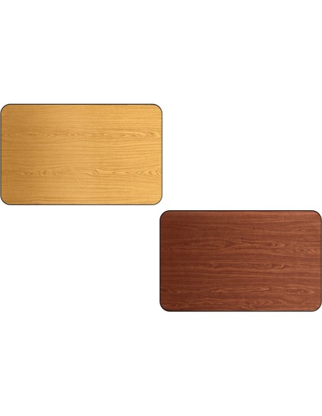 Laminated Rectangular Table top Reversible Walnut & Natural 48x30'' | DA-TT3048WN