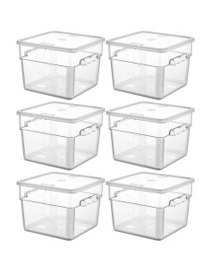 Pack of 6 Food storage Container with lid 11.4 litre 290x300x212mm Polypropylene | DA-GSPP12+GSPPL12
