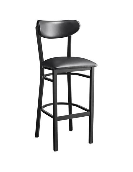 Black Barstool with Vinyl Backrest & Seat | Stalwart DA-GS6V6B