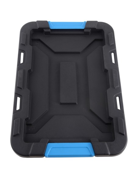 Pack of 8 Plastic Storage Box with Lid 55 litre 590x385x385mm Polypropylene | Stalwart DA-H0055K