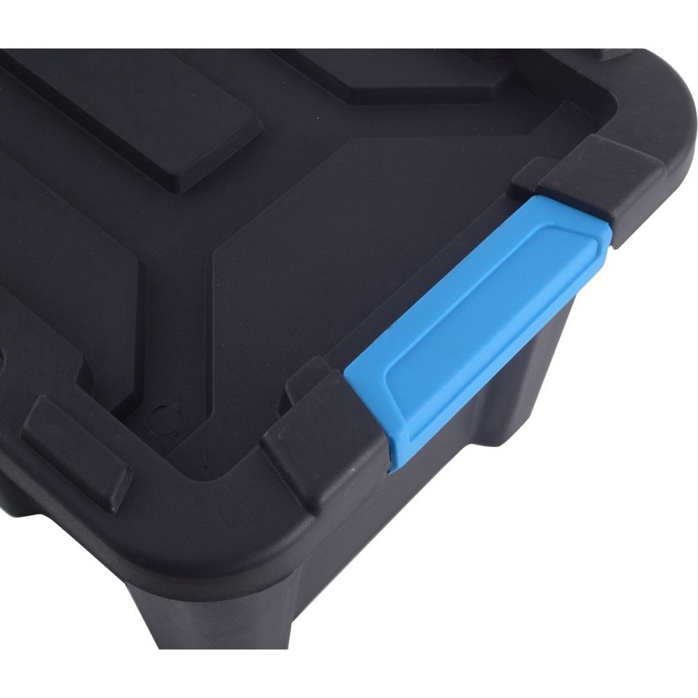 Pack of 8 Plastic Storage Box with Lid 55 litre 590x385x385mm Polypropylene | Stalwart DA-H0055K