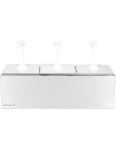 Commercial 3 x 2.5 litre Pump Condiment/Sauce Dispenser GN1/6 | Stalwart DA-NHGN163