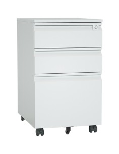 Professional Mobile Filing & Storage Cabinet 3 drawer 390x500x650mm Light Grey | Stalwart DA-SEMC1LIGHTGREY