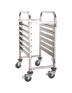 Racking Trolley 6 Tier for 600 x 400mm Bakery Sheets,  Pans, Trays. Stainless Steel | Stalwart Rack6406