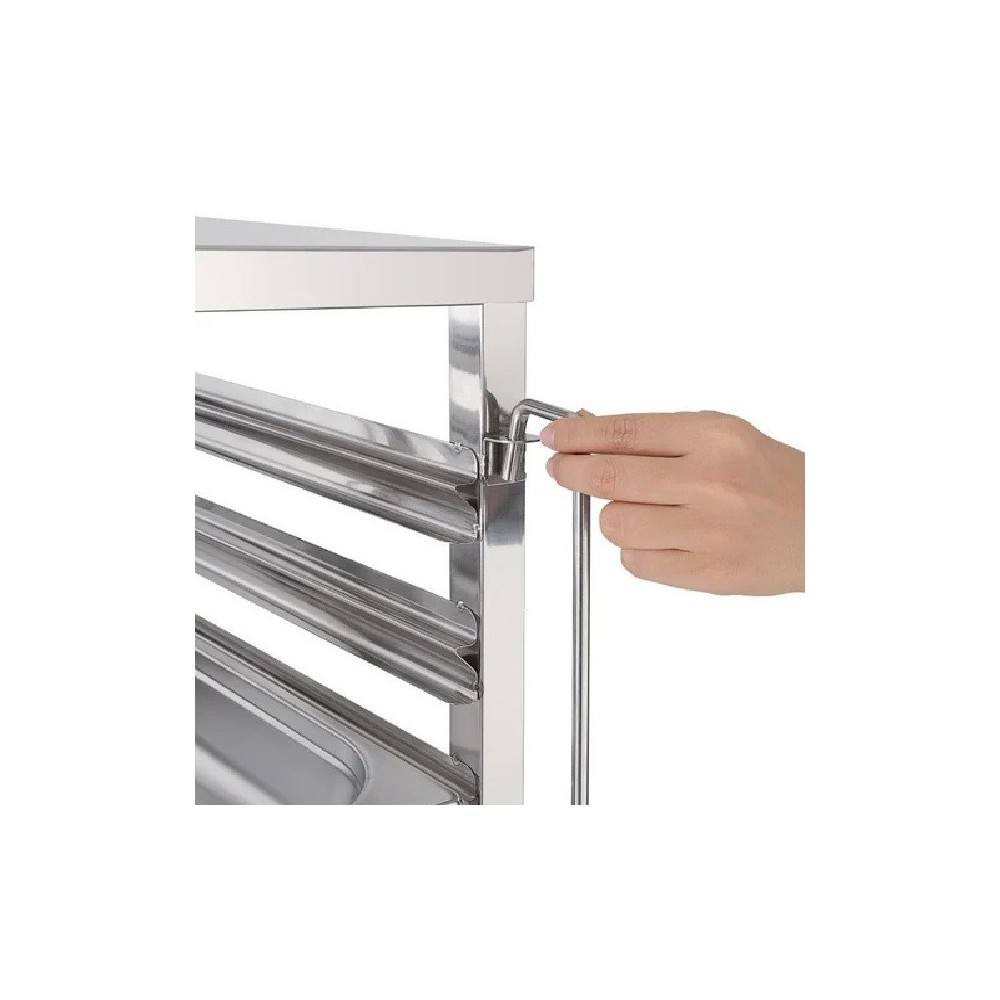 Racking Trolley 6 Tier for 600 x 400mm Bakery Sheets,  Pans, Trays. Stainless Steel | Stalwart Rack6406