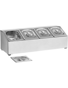 Commercial Condiment Holder including 4xGN1/6 pans & lids | DA-CHD04A