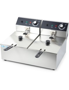 Commercial Fryer Double Electric 2x10 litre 5kW Countertop | Stalwart DA-HEF82