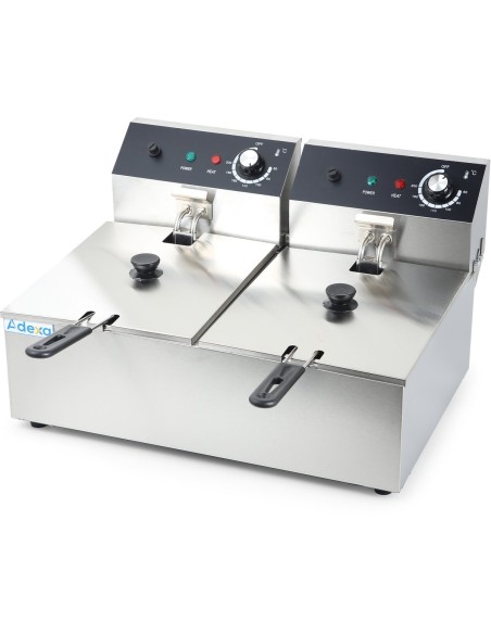 Commercial Fryer Double Electric 2x10 litre 5kW Countertop | Stalwart DA-HEF82