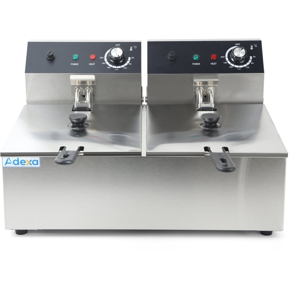 Commercial Fryer Double Electric 2x10 litre 5kW Countertop | Stalwart DA-HEF82