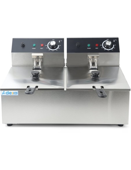 Commercial Fryer Double Electric 2x10 litre 5kW Countertop | Stalwart DA-HEF82