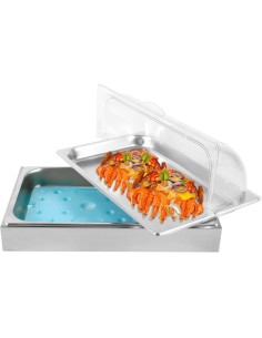 Roll top Display Cooling plate with Ice box GN1/1 Stainless steel | Stalwart DA- CRDIB1 2