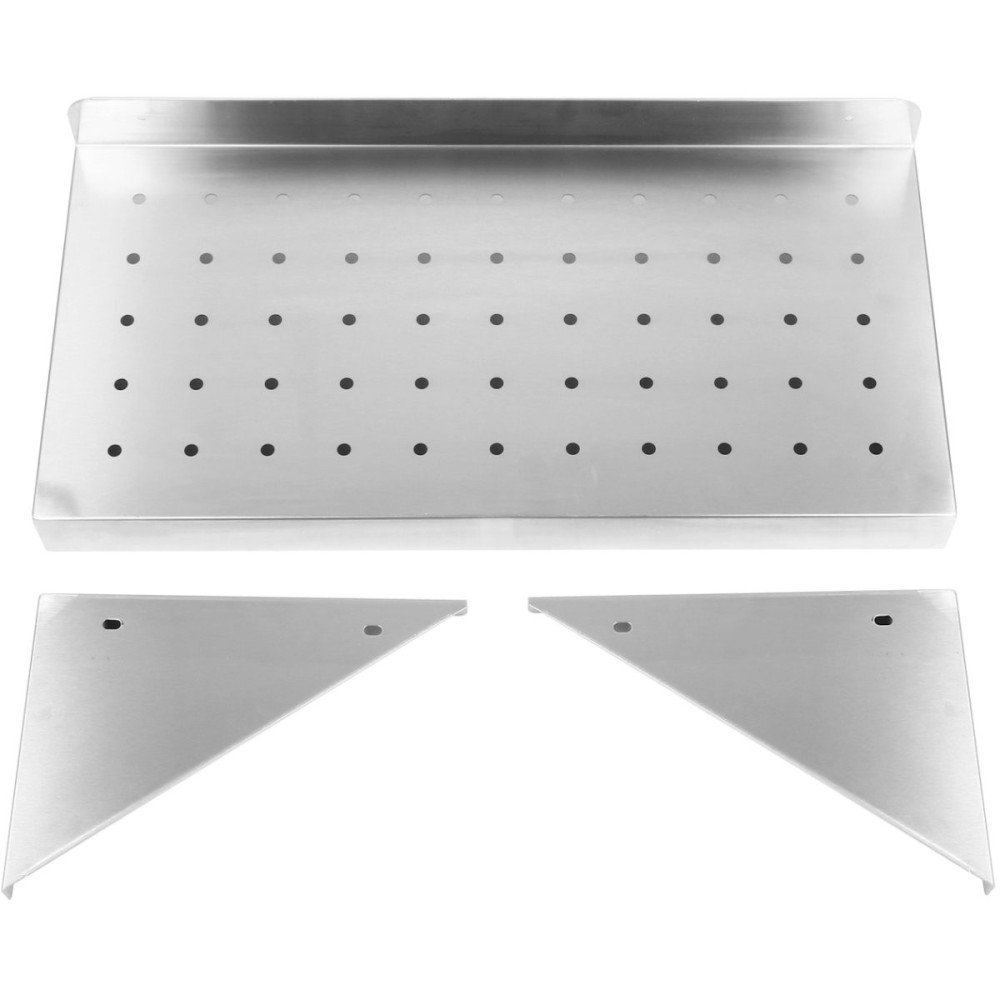 Wall Shelf Perforated 1 tier Stainless steel 1500x300x254mm | Stalwart DA-WSW30150P