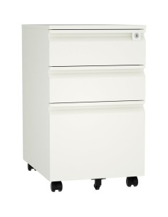 Professional Mobile Filing & Storage Cabinet 3 drawer 390x500x650mm White | Stalwart DA-SEMC1WHITE