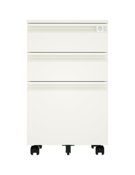 Professional Mobile Filing & Storage Cabinet 3 drawer 390x500x650mm White | Stalwart DA-SEMC1WHITE