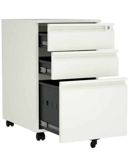 Professional Mobile Filing & Storage Cabinet 3 drawer 390x500x650mm White | Stalwart DA-SEMC1WHITE