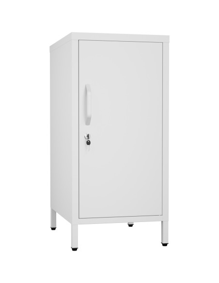 Professional Metal Storage Cabinet Single Door 400x380x1000mm 2 adjustable shelves White | Stalwart DA-MXHSC001WHITE