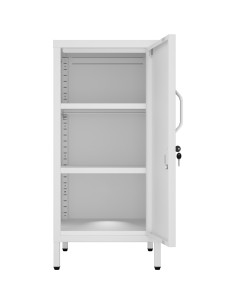 Professional Metal Storage Cabinet Single Door 400x380x1000mm 2 adjustable shelves White | Stalwart DA-MXHSC001WHITE 2