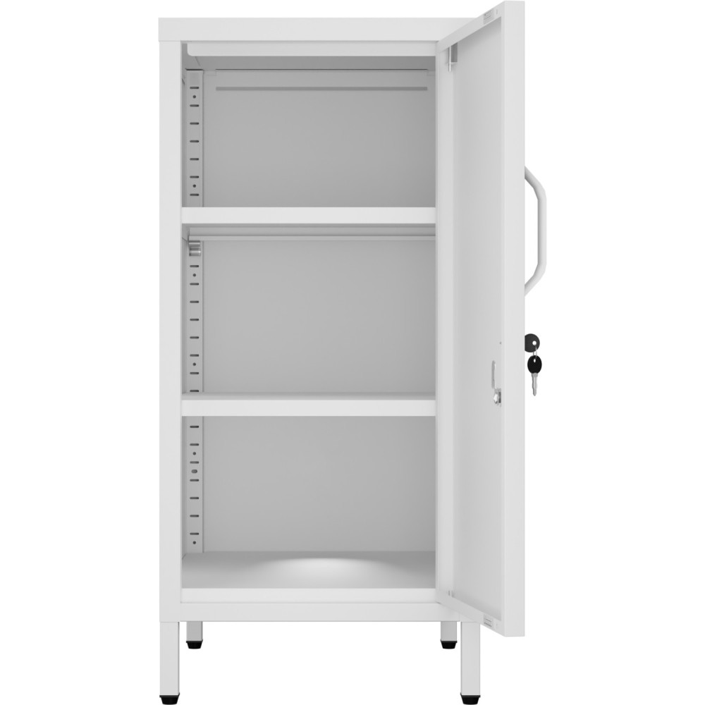 Professional Metal Storage Cabinet Single Door 400x380x1000mm 2 adjustable shelves White | Stalwart DA-MXHSC001WHITE