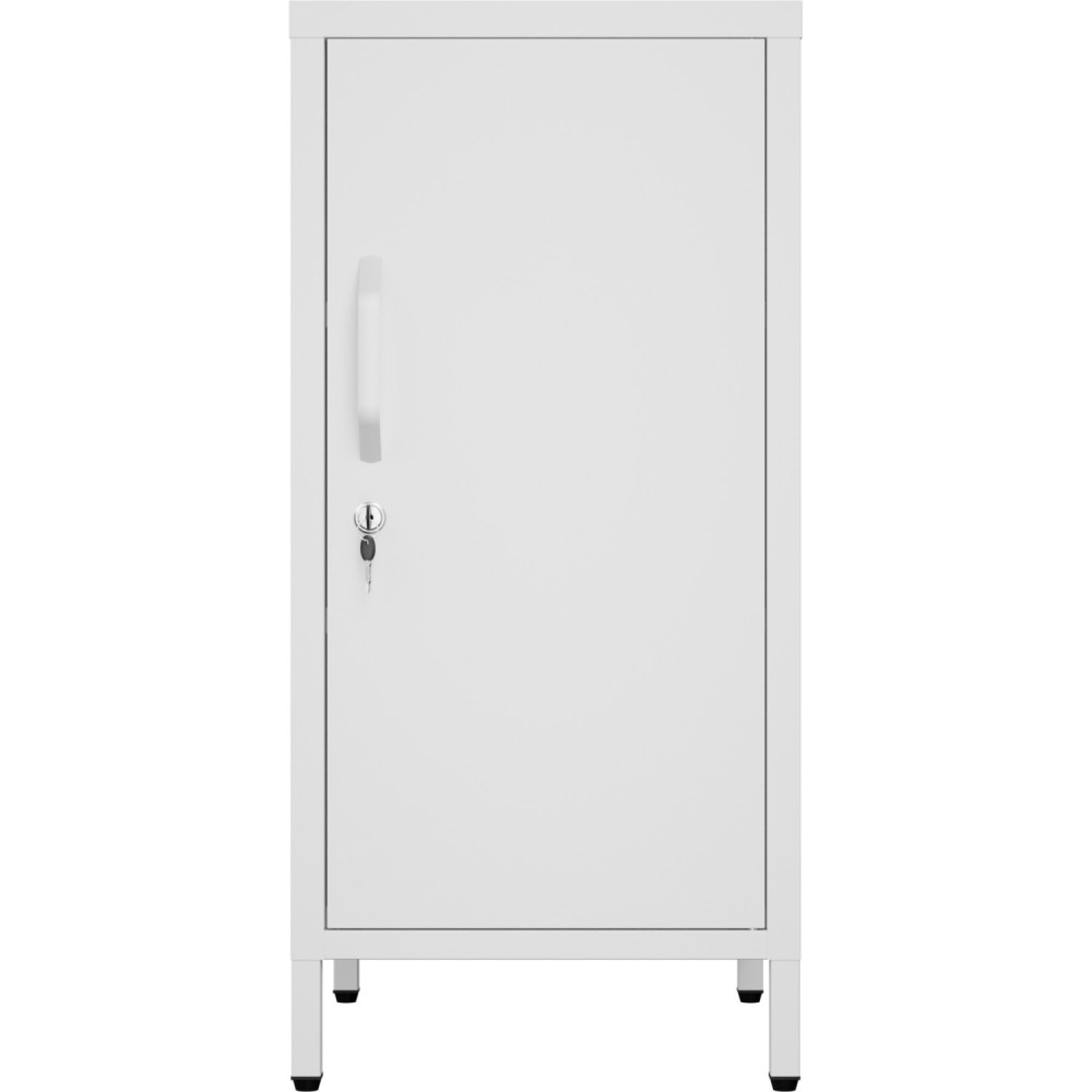 Professional Metal Storage Cabinet Single Door 400x380x1000mm 2 adjustable shelves White | Stalwart DA-MXHSC001WHITE