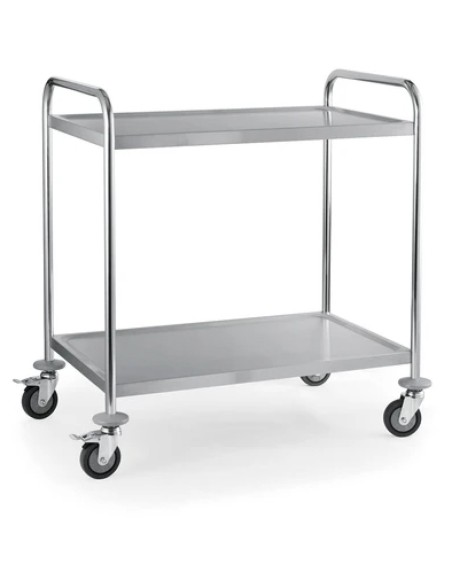 Commercial Serving/Service/Clearing Trolley Stainless Steel 2 Tier 950x500x940mm | Stalwart DA-19017