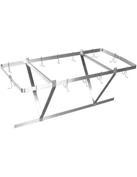 Commercial Ceiling Mounted Pot Rack Stainless Steel 1000x508mm | Stalwart DA-CMR10050