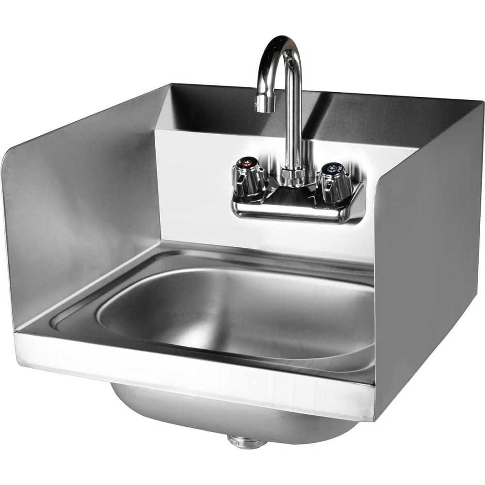 Wall mounted Hand Sink Wall mounted faucet Side splash Stainless steel | DA-HS15SP