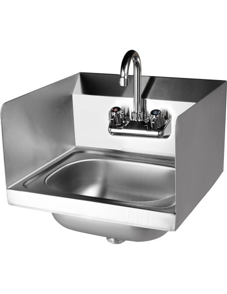 Wall mounted Hand Sink Wall mounted faucet Side splash Stainless steel | DA-HS15SP