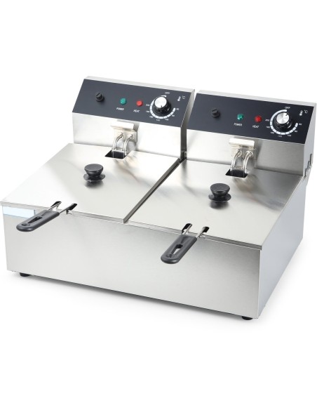 Commercial Fryer Double Electric 12 litre 5kW Countertop | DA-HEF82A