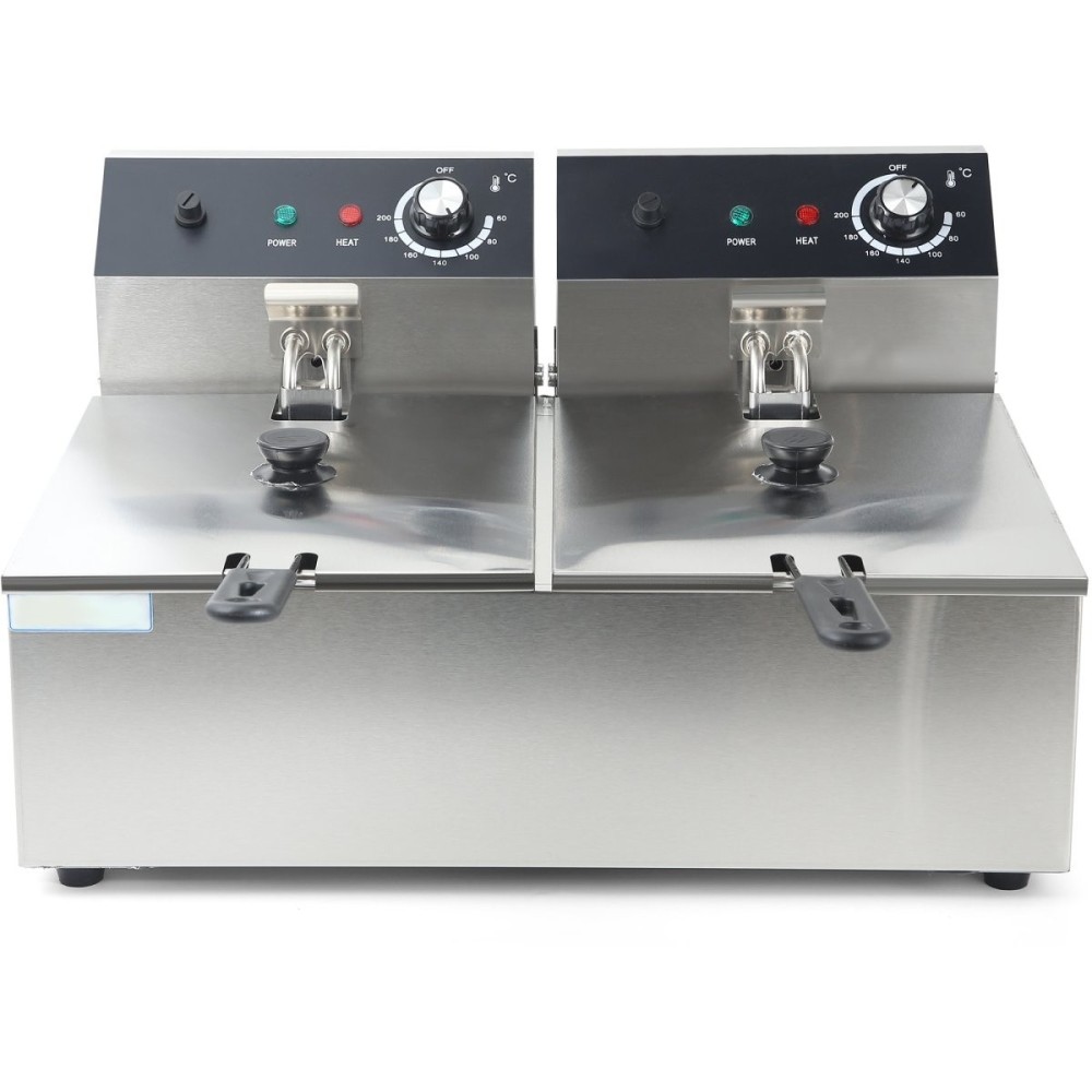 Commercial Fryer Double Electric 12 litre 5kW Countertop | DA-HEF82A
