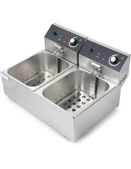 Commercial Fryer Double Electric 12 litre 5kW Countertop | DA-HEF82A