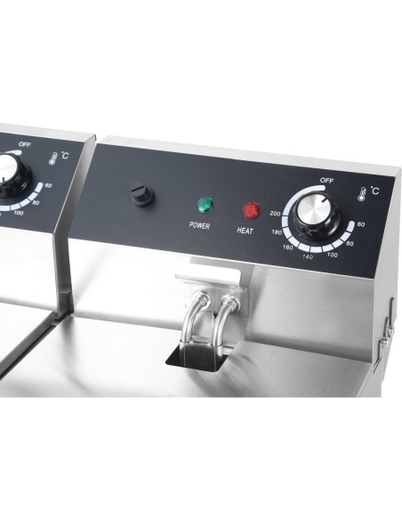 Commercial Fryer Double Electric 12 litre 5kW Countertop | DA-HEF82A