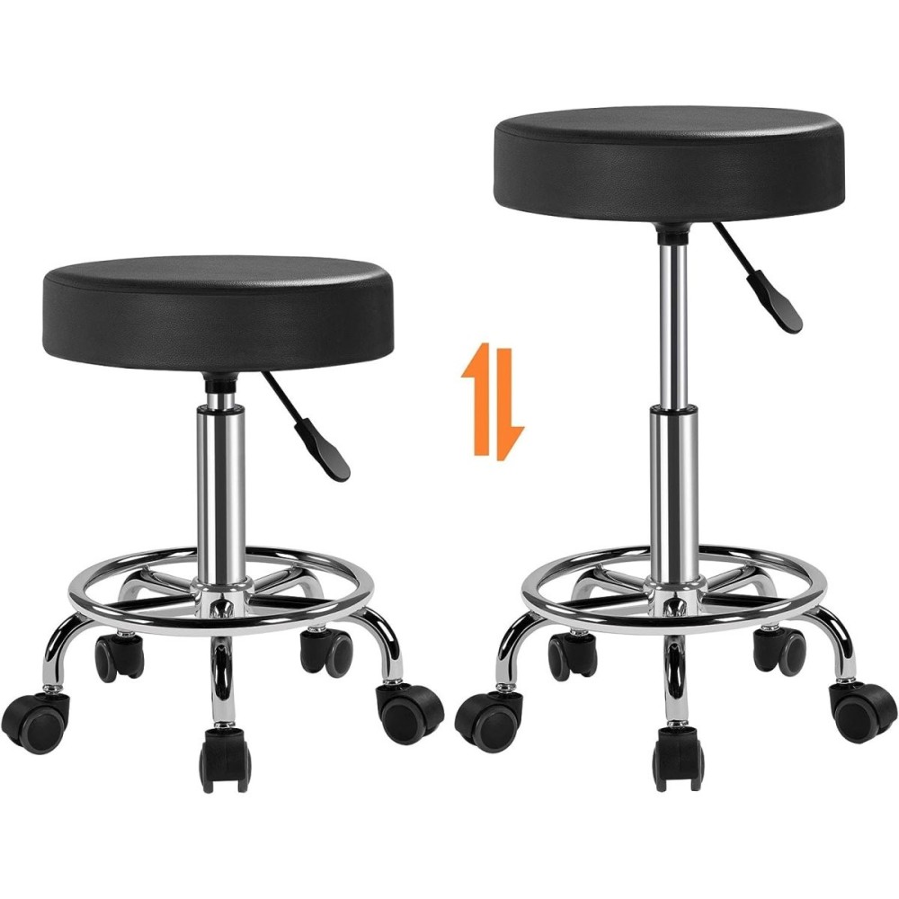 2pcs Black Height Adjustable Swivel Stool | Stalwart DA-WW115