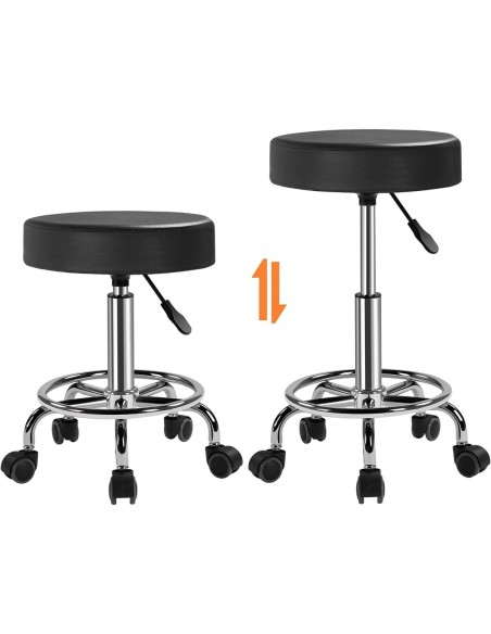 2pcs Black Height Adjustable Swivel Stool | Stalwart DA-WW115