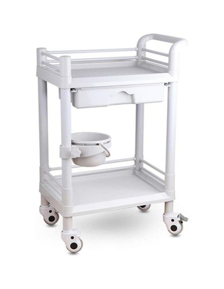 Professional 2 Tier Mobile Trolley 1 Drawer ABS 540x370x900mm | Stalwart DA-WH2ST5437D