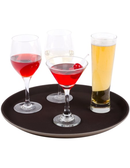 Non-skid Serving tray Super plastic Round 14" Black | DA-WHF1400