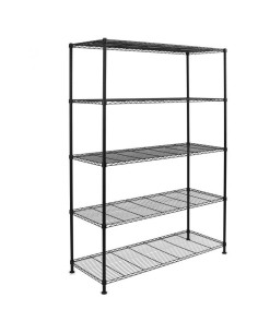 Commercial Shelving Unit 5 Tier 1250kg Width 900mm Depth 350mm Black Wire | Stalwart DA-AMJ576