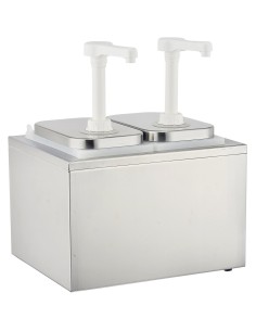 Commercial Condiment/Sauce Pump Dispenser 2x2 litre Stainless steel | DA-NHP002