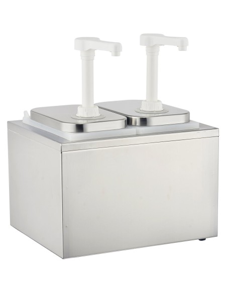 Commercial Condiment/Sauce Pump Dispenser 2x2 litre Stainless steel | DA-NHP002